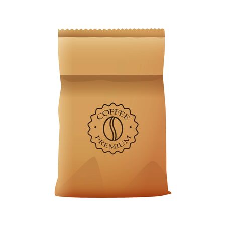 coffee paper bag elegant packing product vector illustration designのイラスト素材