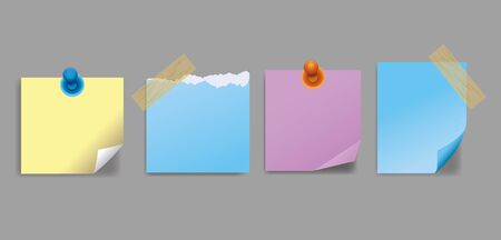 set of attachment banners paper icons vector illustration designのイラスト素材