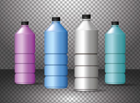 set of plastic bottles products vector illustration designのイラスト素材