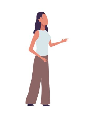 young woman fashion wear character vector illustration designのイラスト素材