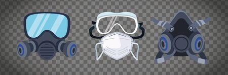 biosafety masks and mouthcap protection accessories vector illustration designのイラスト素材