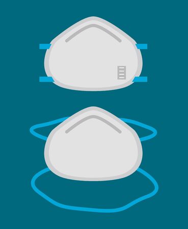medical masks respiratory accessories for covid19 protection vector illustration designのイラスト素材