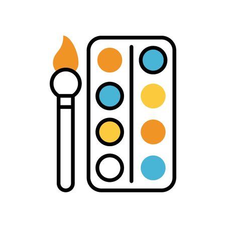 paint brush and palette education supply isolated icon vector illustration designのイラスト素材