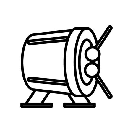 drum instrument line style icon vector illustration designのイラスト素材