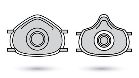 medical masks respiratory accessories for covid19 protection vector illustration designのイラスト素材