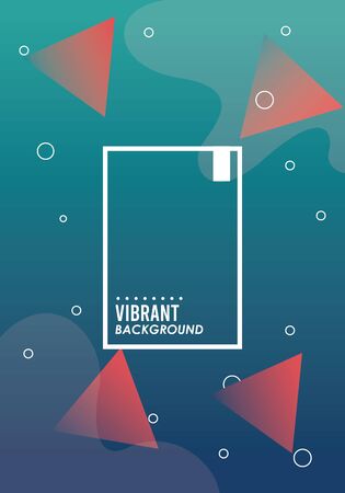 vibrant colors and dinamic background with square frame vector illustration designのイラスト素材
