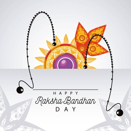 India Raksha Bandhan floral decoration vector illustration designのイラスト素材
