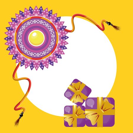 India Raksha Bandhan floral decoration vector illustration designのイラスト素材