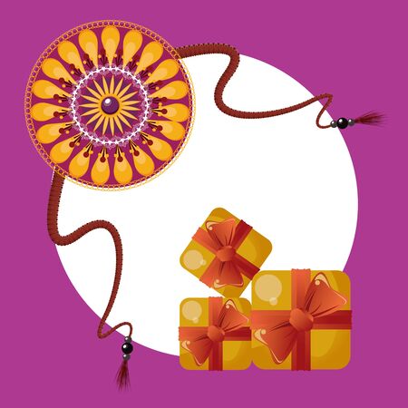 India Raksha Bandhan floral decoration vector illustration designのイラスト素材