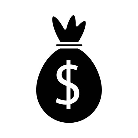 money bag silhouette style icon vector illustration designのイラスト素材