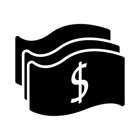 bills dollars silhouette style icon vector illustration designのイラスト素材