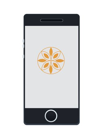 smartphone with black and yellow stationery template vector illustration designのイラスト素材