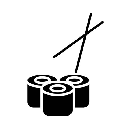 delicious sushi healthy food silhouette style icon vector illustration designのイラスト素材
