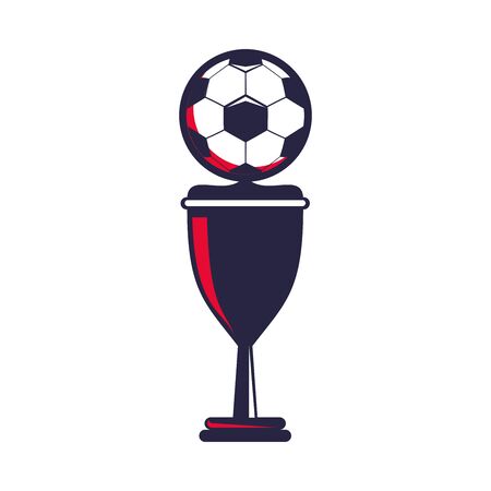 soccer balloon with trophy cup sport championship vector illustration designのイラスト素材