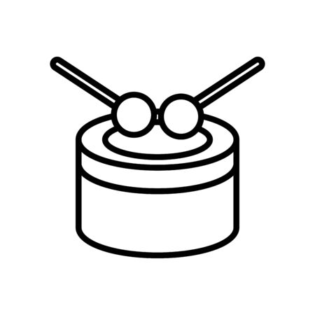drum instrument line style icon vector illustration designのイラスト素材