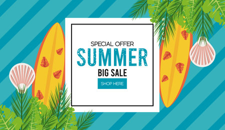 Summer Holidays Sale Poster With Square Frame Vector Illustration Designの イラスト素材 ストックフォト 写真素材のstock Foto ストックドットフォト