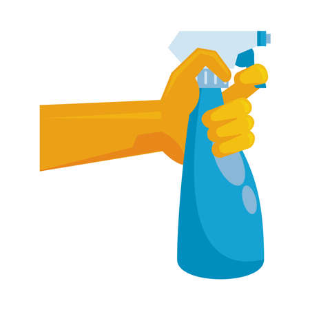 hand with splash spray bottle disinfectant icon vector illustration designのイラスト素材