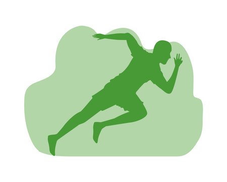 silhouette of athletic man running vector illustration design