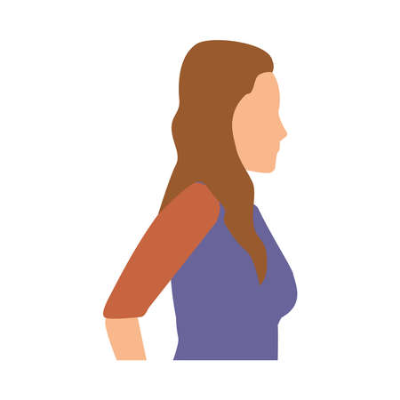 young woman casual avatar character vector illustration designのイラスト素材
