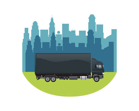 truck black branding isolated icon vector illustration designのイラスト素材