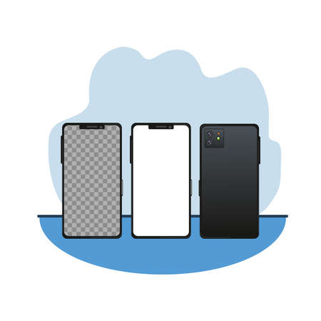 smartphones devices technology digital icons vector illustration designのイラスト素材
