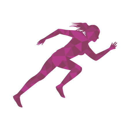 silhouette of athletic woman running vector illustration design