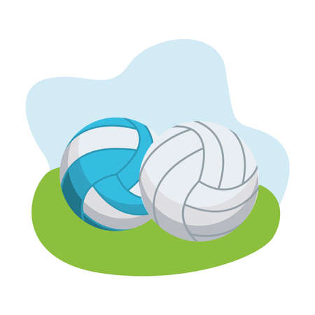 volleyball balloons sport equipment icons vector illustration designのイラスト素材