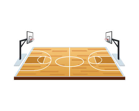 basketball sport court scene icon vector illustration designのイラスト素材