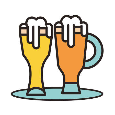 fresh beers jars isolated icons vector illustration designのイラスト素材