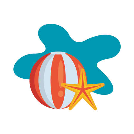 balloon beach sport with starfish vector illustration designのイラスト素材