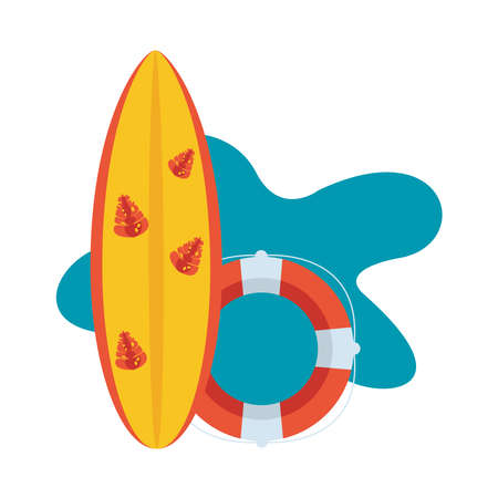 surboard sport and float lifeguard equipment summer vector illustration designのイラスト素材