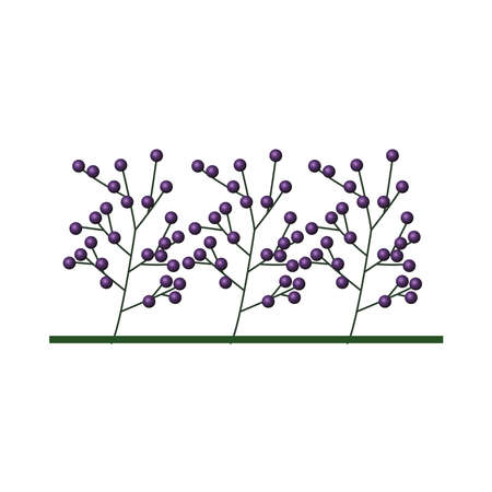 beautiful branch with purple flowers decorative icon vector illustration designのイラスト素材
