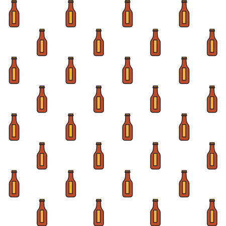 fresh beers bottles drinks pattern background vector illustration designのイラスト素材