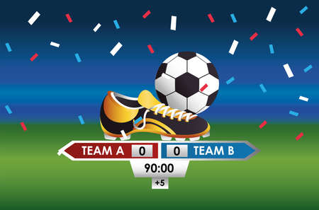 football soccer sport poster with ball vector illustration designのイラスト素材