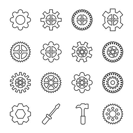 bundle of gears machine set icons vector illustration designのイラスト素材