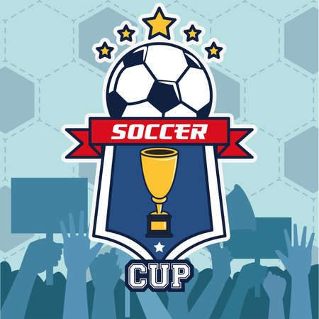 football soccer sport poster with ball vector illustration designのイラスト素材