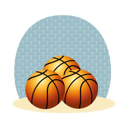 basketball balls sport isolated icons vector illustration designのイラスト素材