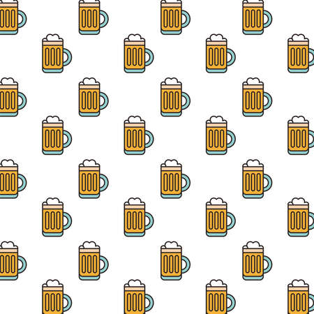 fresh beers jars pattern background vector illustration designのイラスト素材