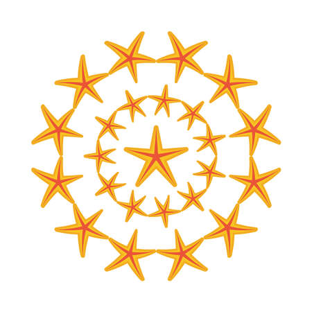 starfishes sea animals summer icons vector illustration designのイラスト素材