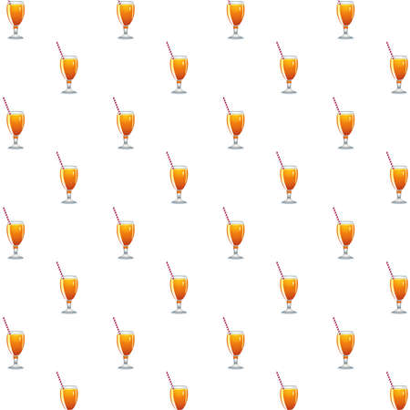 fresh tropical cocktail cups pattern background vector illustration designのイラスト素材