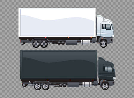 trucks white and black branding isolated icon vector illustration designのイラスト素材