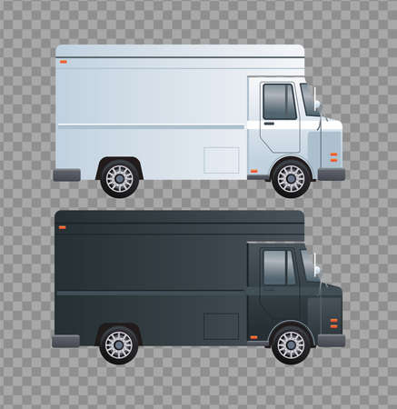 van black and white branding isolated icons vector illustration designのイラスト素材