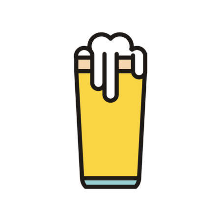beer glass drink international day fill style vector illustration designのイラスト素材
