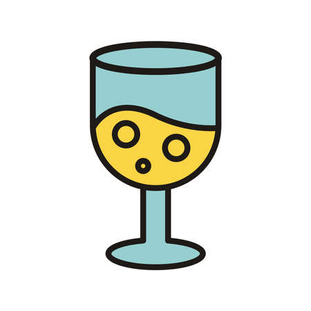 wine cup fill style icon vector illustration designのイラスト素材