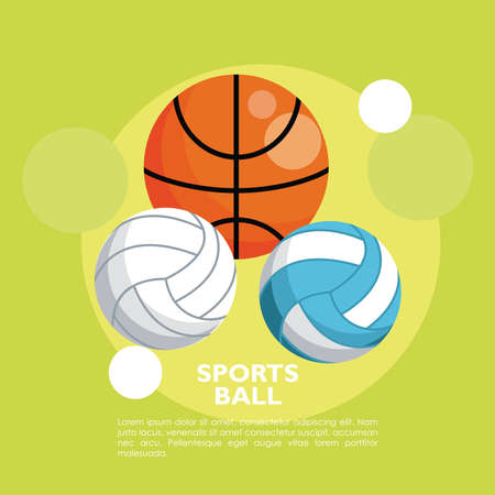 set of sports balls equipment icons vector illustration designのイラスト素材