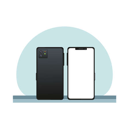 smartphones devices technology digital icons vector illustration designのイラスト素材