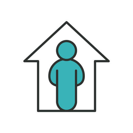 stay at home line and fill style icon vector illustration designのイラスト素材