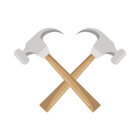 hammers construction tools crossed icons vector illustration designのイラスト素材