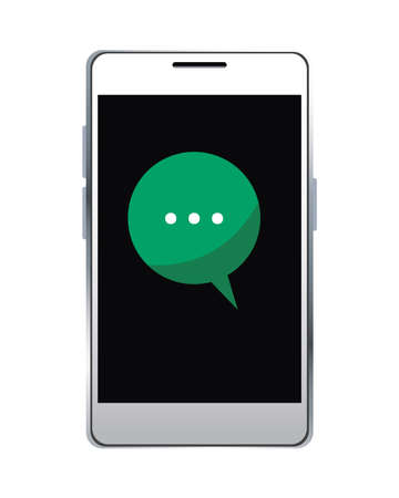 smartphone device technology with speech bubble vector illustration designのイラスト素材