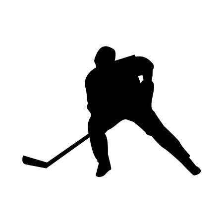 athletic man practicing hockey sport silhouette vector illustration designのイラスト素材